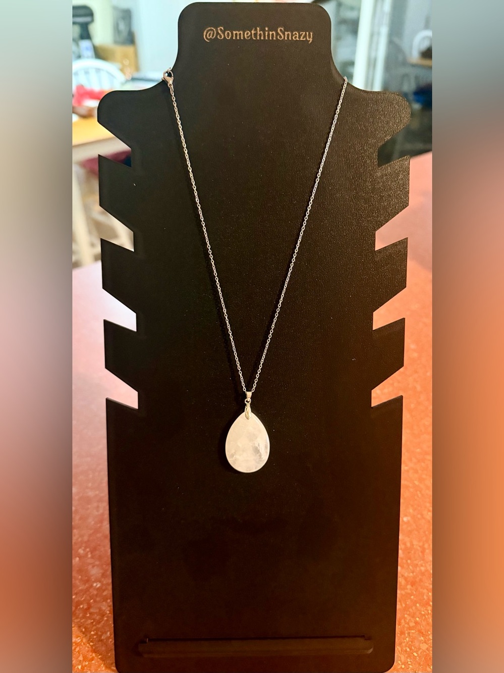 Natural Stone Tear Drop Pendant Necklace NEW 17”-19” - Picture 12 of 14